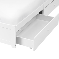 Letto matrimoniale in compensato di pino melaminico MDF con contenitore bianco 140 x 200 cm stile scandinavo