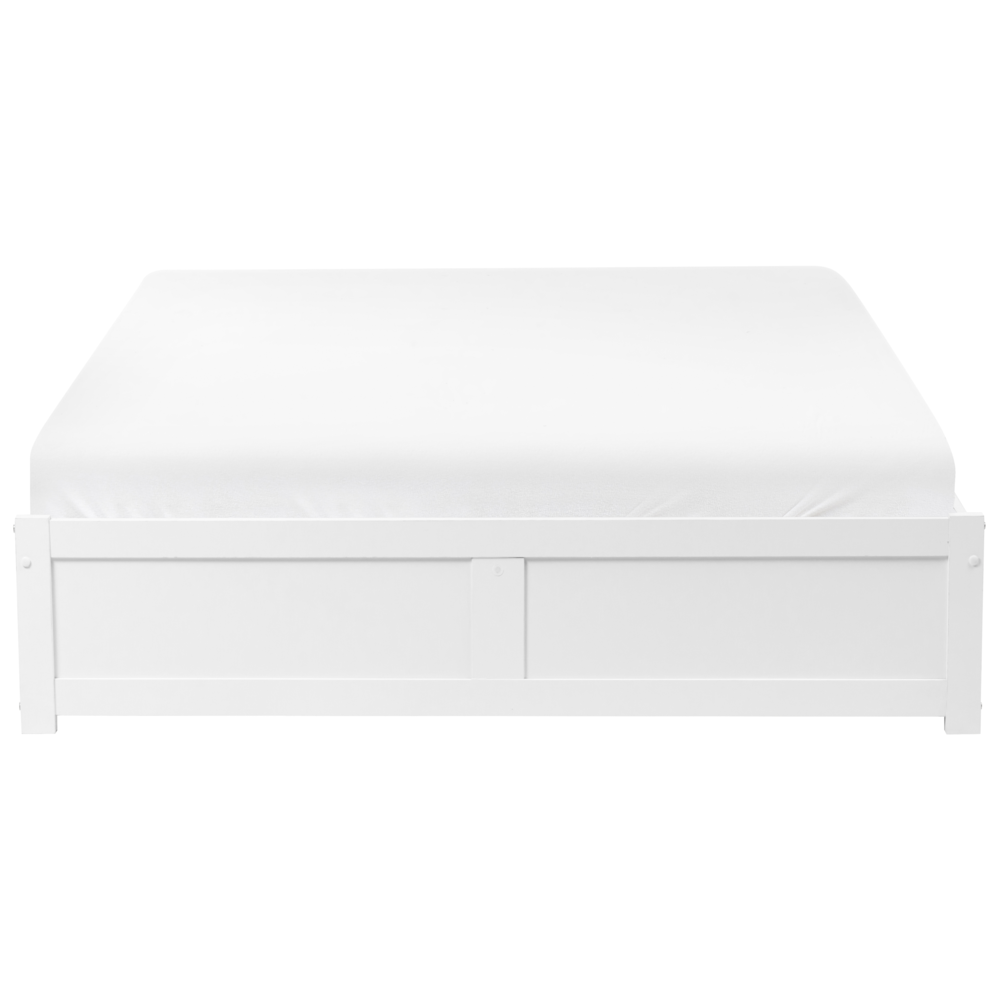 Letto matrimoniale in compensato di pino melaminico MDF con contenitore bianco 160 x 200 cm stile scandinavo