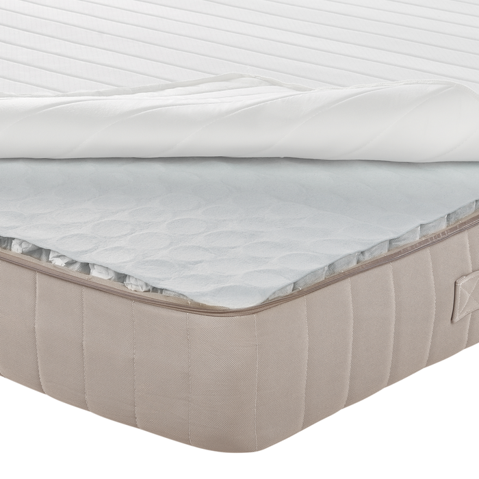 Materasso a molle insacchettate 120 x 200 cm con maniglie imbottitura in lattice alta rigidità rivestimento sfoderabile design moderno trapuntato