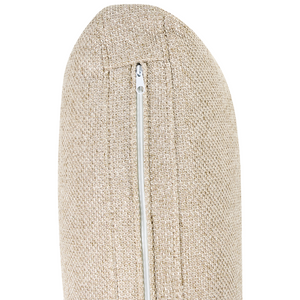 Divano angolare moderno con bracciolo destro Rivestimento in lino idrorepellente Gambe in ferro nero con cuscini beige chiaro