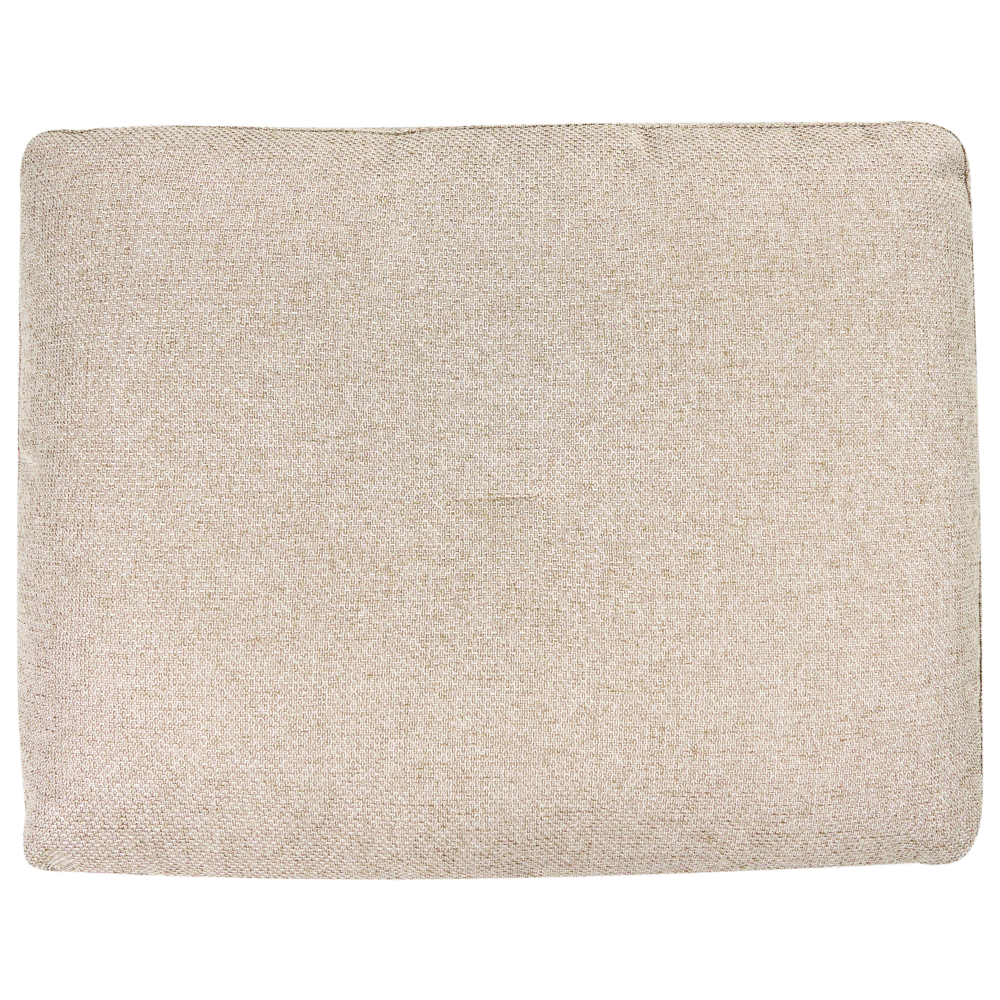 Divano angolare moderno con bracciolo sinistro Rivestimento in lino idrorepellente Gambe in ferro nero con cuscini beige chiaro