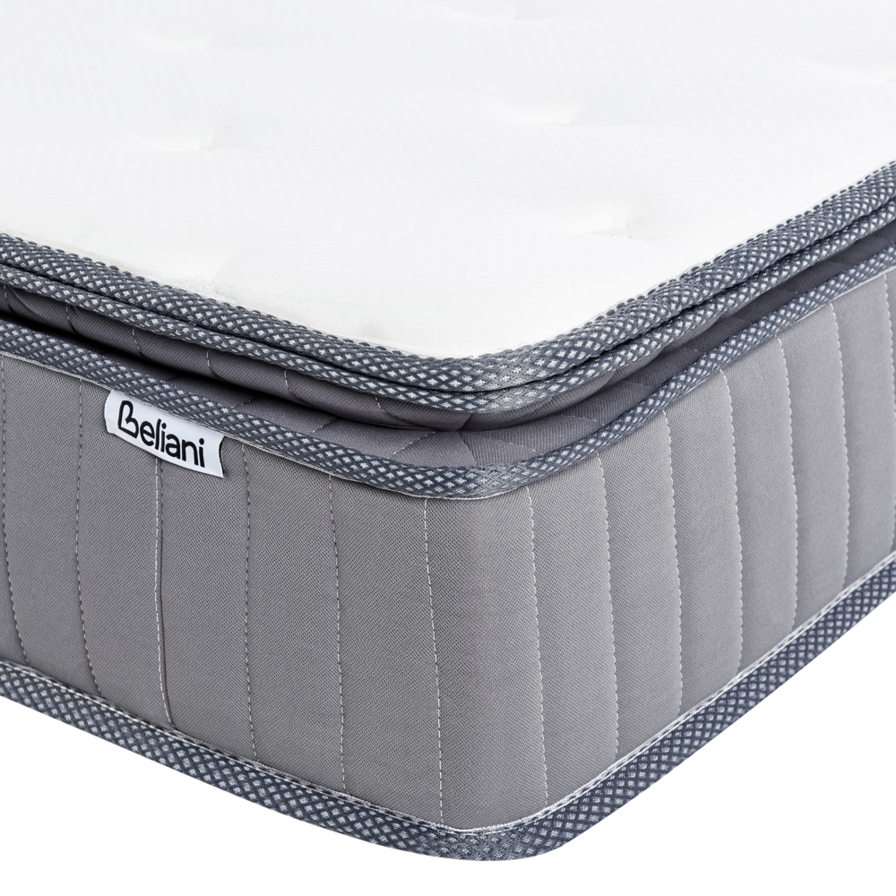 Materasso a molle insacchettate 120 x 200 cm con maniglie imbottitura in schiuma viscoelastica rinfrescante sfoderabile