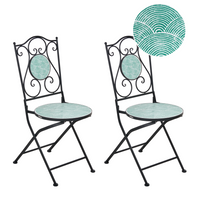 Set di 2 sedie da giardino in metallo nero con telaio in ferro stile vintage da esterno