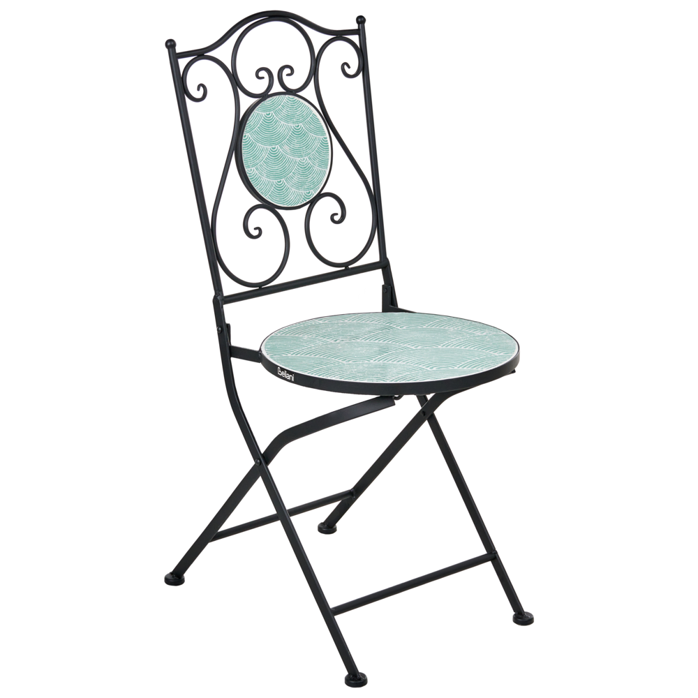 Set di 2 sedie da giardino in metallo nero con telaio in ferro stile vintage da esterno