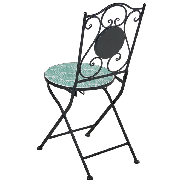 Set di 2 sedie da giardino in metallo nero con telaio in ferro stile vintage da esterno