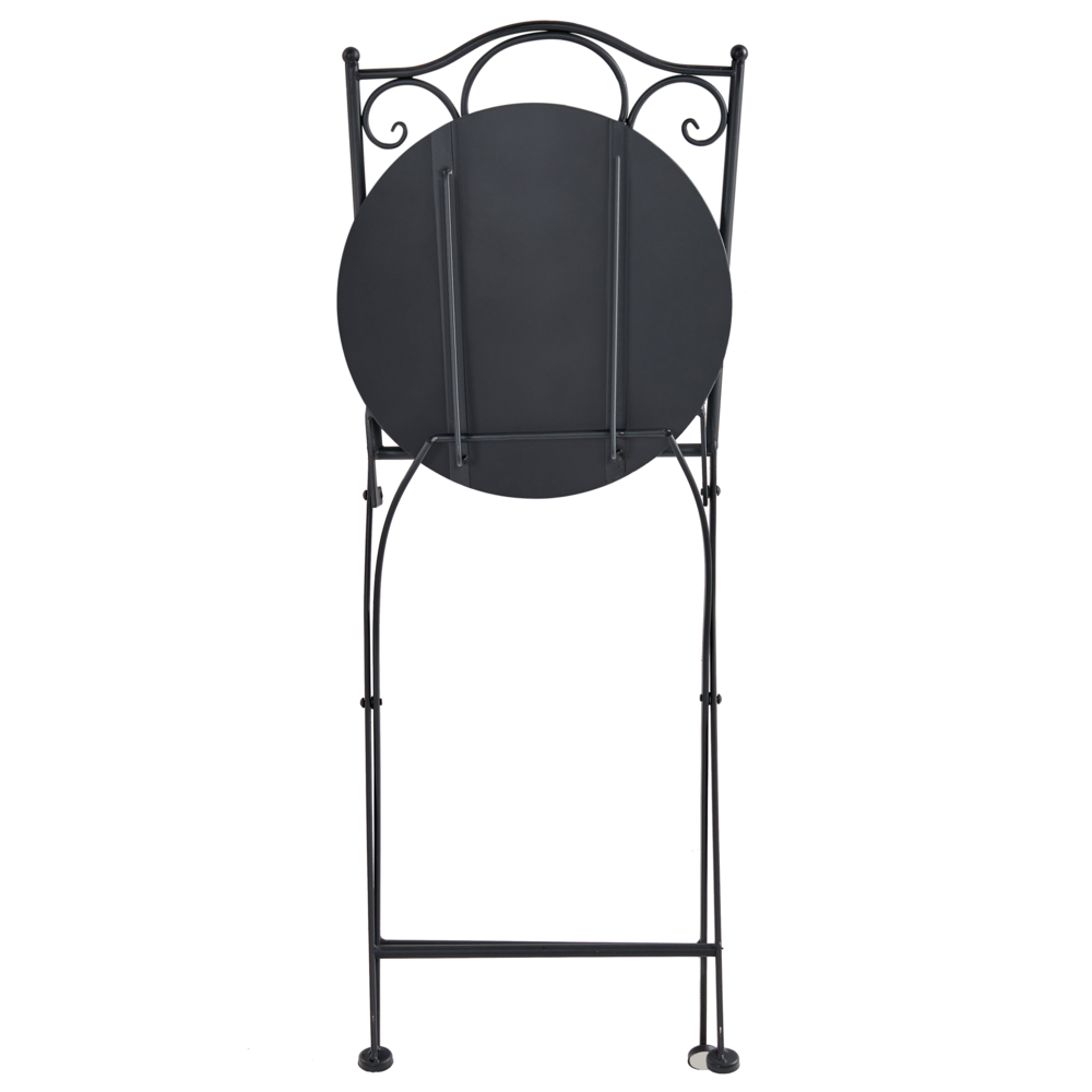 Set di 2 sedie da giardino in metallo nero con telaio in ferro stile vintage da esterno