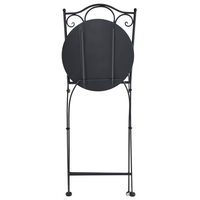 Set di 2 sedie da giardino in metallo nero con telaio in ferro stile vintage da esterno
