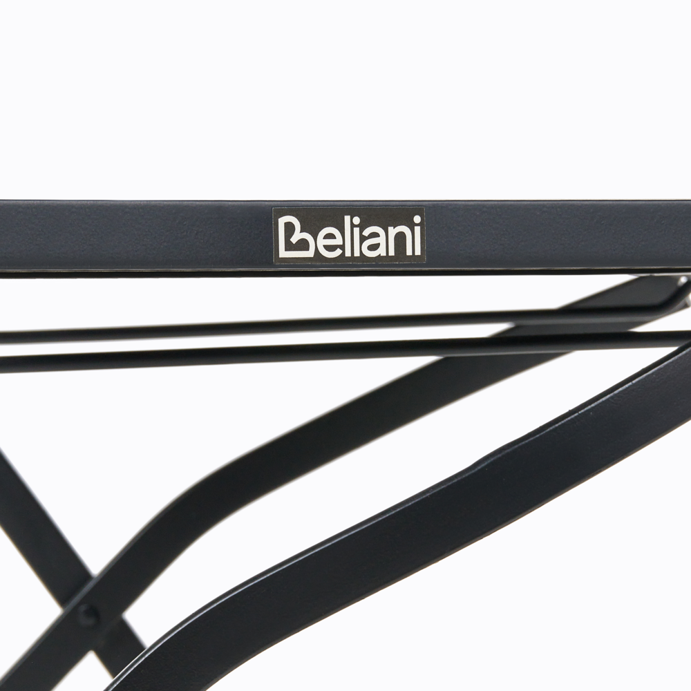 Set di 2 sedie da giardino in metallo nero con telaio in ferro stile vintage da esterno