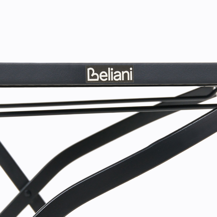 Set di 2 sedie da giardino in metallo nero con telaio in ferro stile vintage da esterno