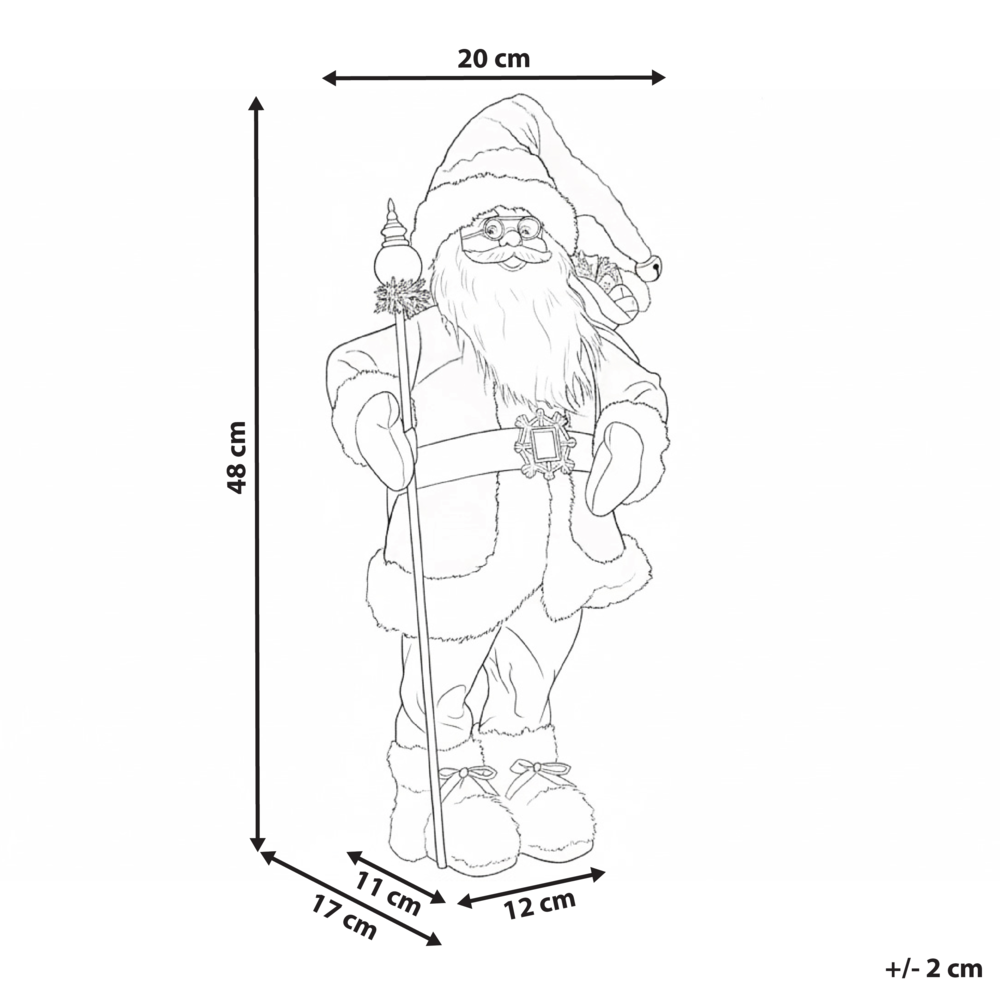 Figurina decorativa in tessuto d'argento e materiale sintetico Babbo Natale Figura di Natale Ornamento di Natale