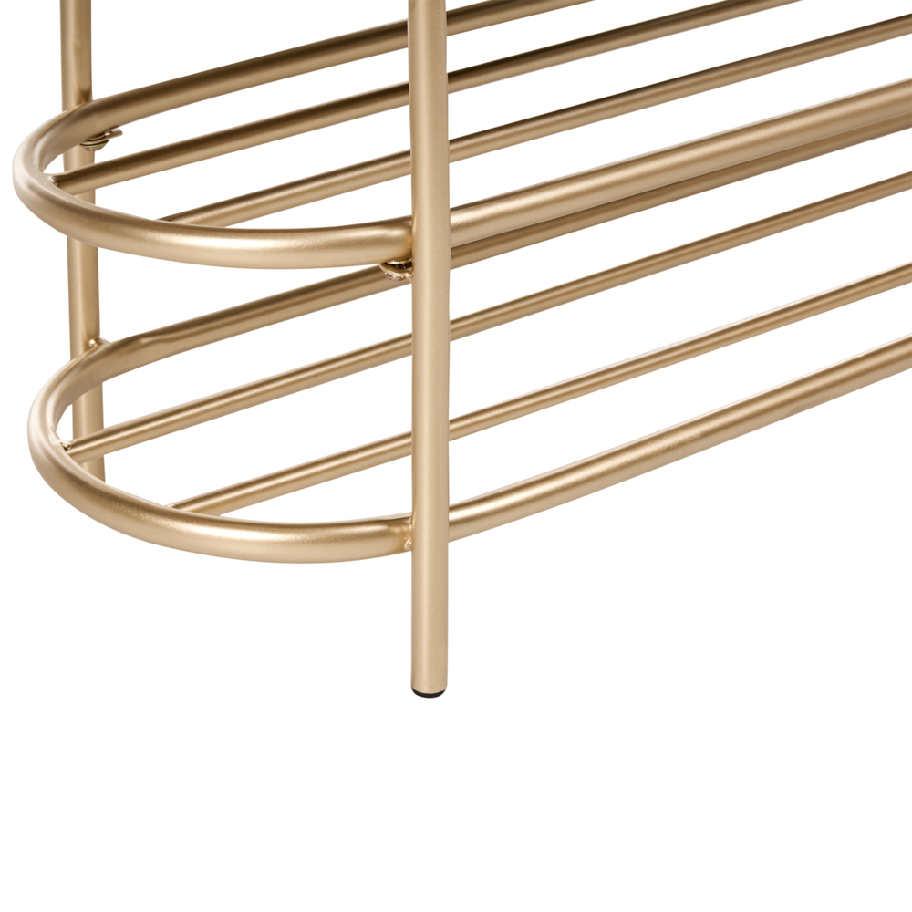 Panca in velluto con contenitore per scarpe e 2 ripiani beige stile glamour elegante