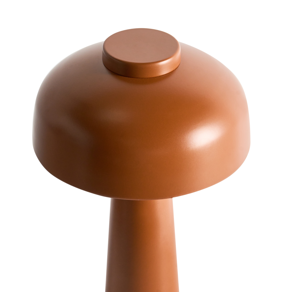 Lampada da tavolo in ferro con luce LED wireless fungo marrone stile moderno