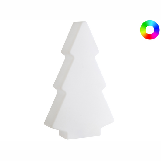 Lampada da terra decorativa a LED per esterni Design RGB Illuminazione Look moderno Materiale sintetico Forma ad albero di Natale IP54 Bianco