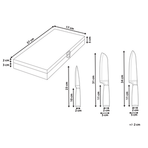 Set di 3 coltelli da cucina moderni affilati a mano, durezza 62 HRC acciaio inossidabile damasco marrone