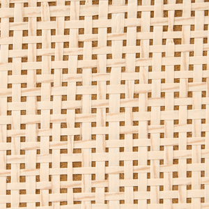 Comodino marrone chiaro in truciolato con frontale in rattan 2 cassetti Stile Boho Contenitore per camera da letto