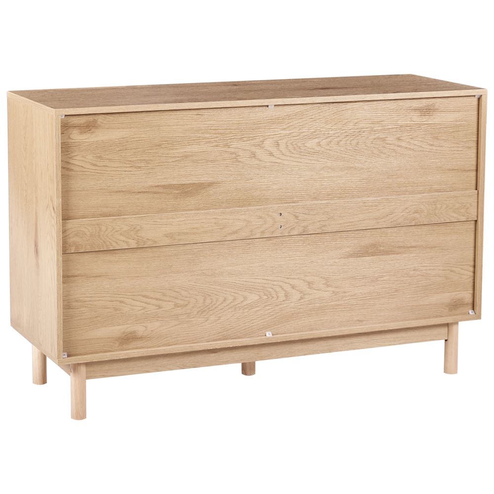 Cassettiera a 6 cassetti in truciolato marrone chiaro con frontale in rattan Stile Boho Camera da letto Soggiorno Credenza contenitore