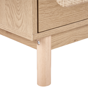 Cassettiera a 6 cassetti in truciolato marrone chiaro con frontale in rattan Stile Boho Camera da letto Soggiorno Credenza contenitore