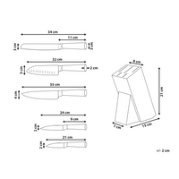 Set moderno di 5 coltelli con blocco in acciaio inossidabile affilati a mano durezza 54 HRC marrone