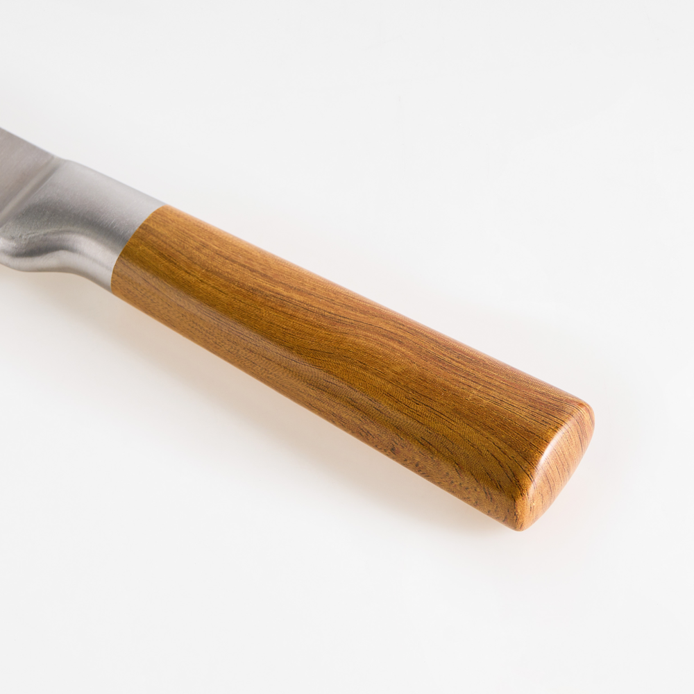 Set moderno di 3 coltelli con blocco in acciaio inossidabile affilati a mano durezza 54 HRC marrone