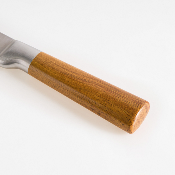 Set moderno di 3 coltelli con blocco in acciaio inossidabile affilati a mano durezza 54 HRC marrone