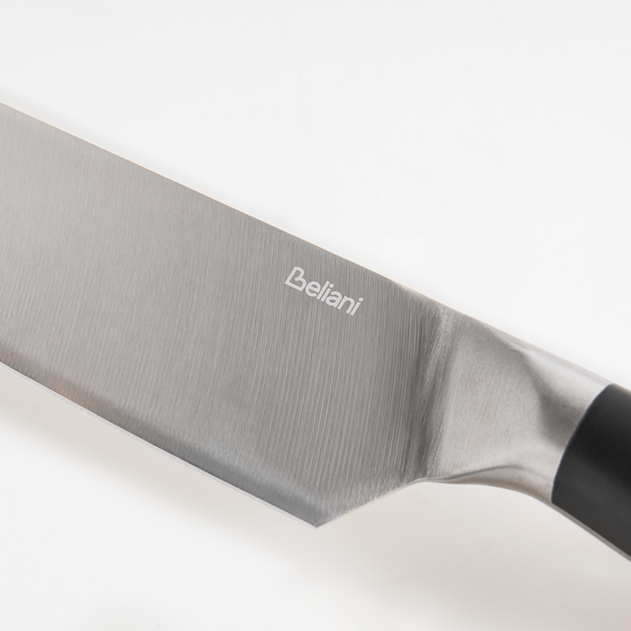 Set moderno di 5 coltelli con blocco in acciaio inossidabile affilati a mano durezza 54 HRC nero