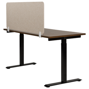 Schermo da tavolo Beige PET Board Copertura in tessuto 120 x 50 cm Schermo acustico Morsetti di montaggio modulari Casa Ufficio