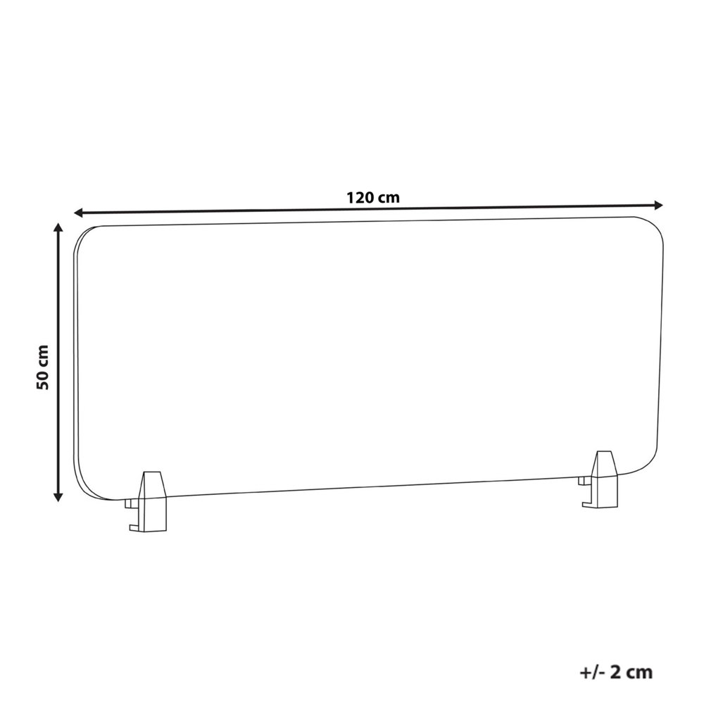 Schermo da tavolo Beige PET Board Copertura in tessuto 120 x 50 cm Schermo acustico Morsetti di montaggio modulari Casa Ufficio