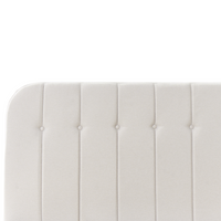 Letto matrimoniale ottomano 180 x 200 cm in tessuto Base letto a doghe Testiera trapuntata bianco sporco