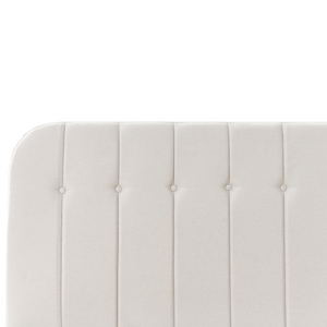 Letto matrimoniale ottomano 180 x 200 cm in tessuto Base letto a doghe Testiera trapuntata bianco sporco