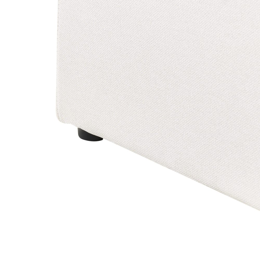 Letto matrimoniale ottomano 180 x 200 cm in tessuto Base letto a doghe Testiera trapuntata bianco sporco