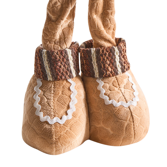 Set di 2 statuette decorative in tessuto marrone, peluche in piedi con l'Omino di Pan di Zenzero