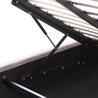 Letto matrimoniale 140 x 200 cm in tessuto Base letto a doghe Testiera trapuntata tortora