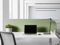 Pannello divisorio verde in tessuto PET Board 160 x 40 cm Schermo acustico Morsetti di montaggio modulari Casa Ufficio