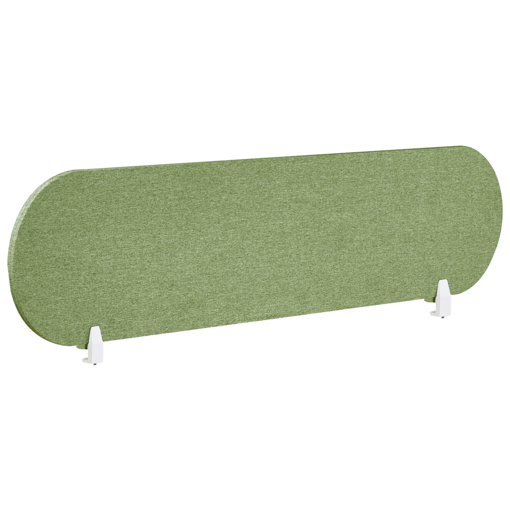 Pannello divisorio verde in tessuto PET Board 160 x 40 cm Schermo acustico Morsetti di montaggio modulari Casa Ufficio