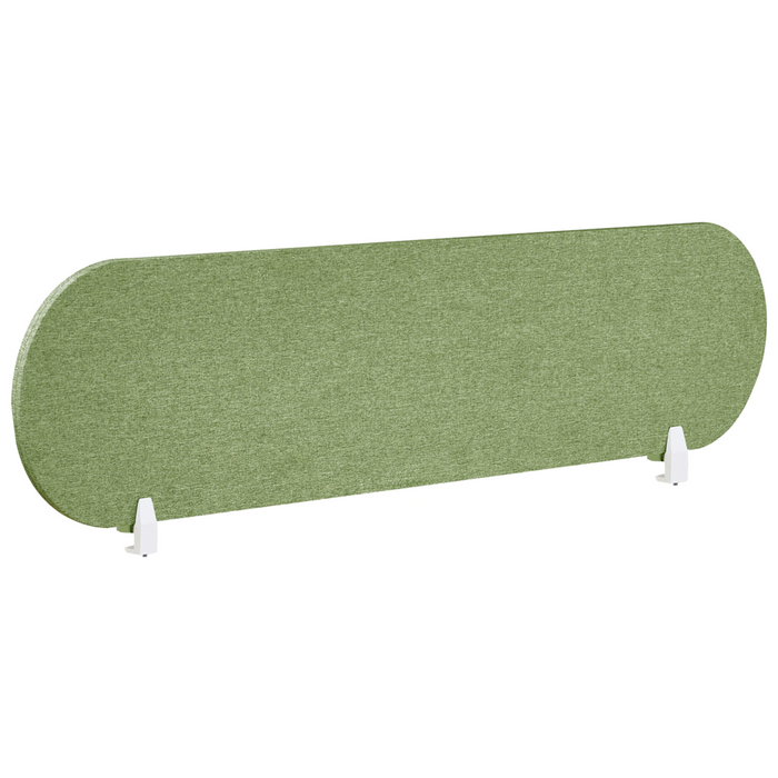 Pannello divisorio verde in tessuto PET Board 160 x 40 cm Schermo acustico Morsetti di montaggio modulari Casa Ufficio