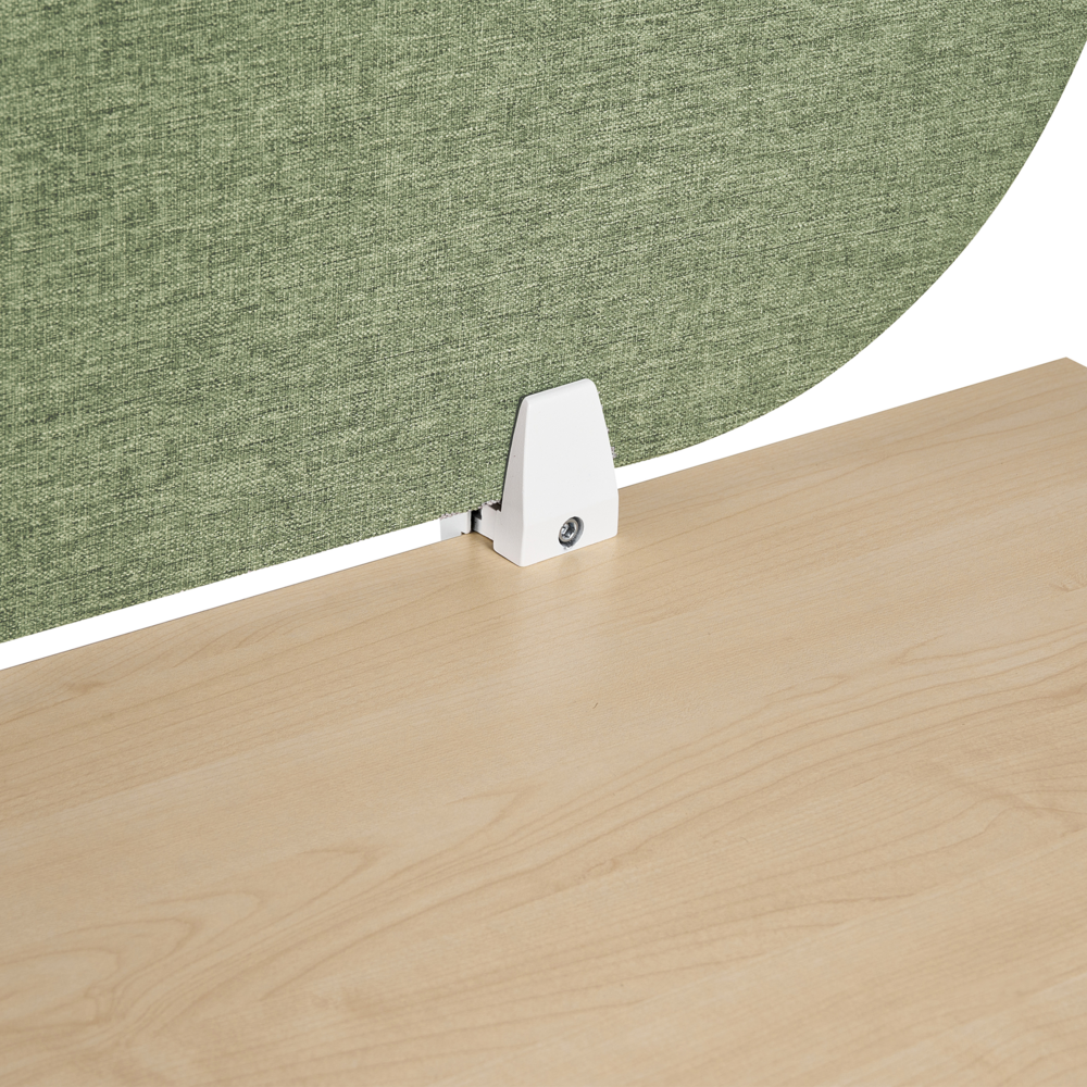 Pannello divisorio verde in tessuto PET Board 160 x 40 cm Schermo acustico Morsetti di montaggio modulari Casa Ufficio