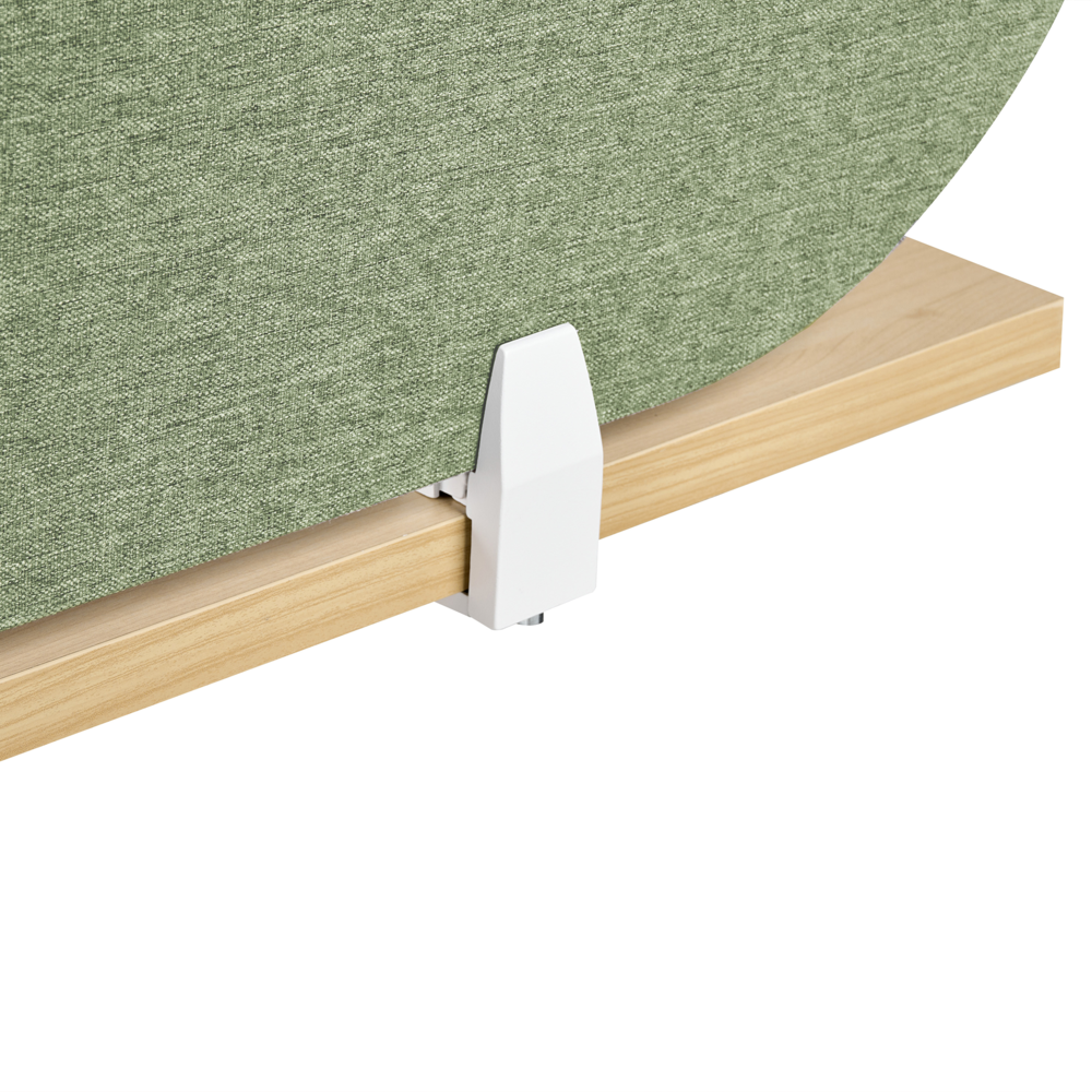 Pannello divisorio verde in tessuto PET Board 160 x 40 cm Schermo acustico Morsetti di montaggio modulari Casa Ufficio