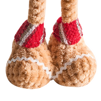 Set di 2 figure decorative in peluche di tessuto marrone a forma di omino di pan di zenzero