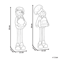 Set di 2 figure decorative in peluche di tessuto marrone a forma di omino di pan di zenzero