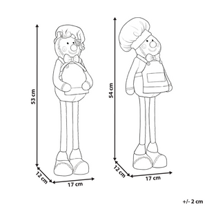 Set di 2 figure decorative in peluche di tessuto marrone a forma di omino di pan di zenzero