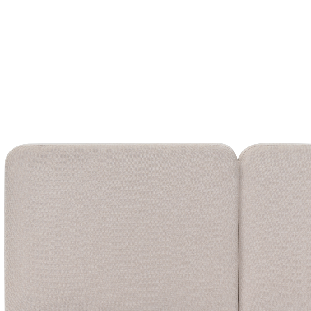 Letto ottomano color beige in tessuto 160 x 200 cm Testiera imbottita Rete a doghe sollevabile