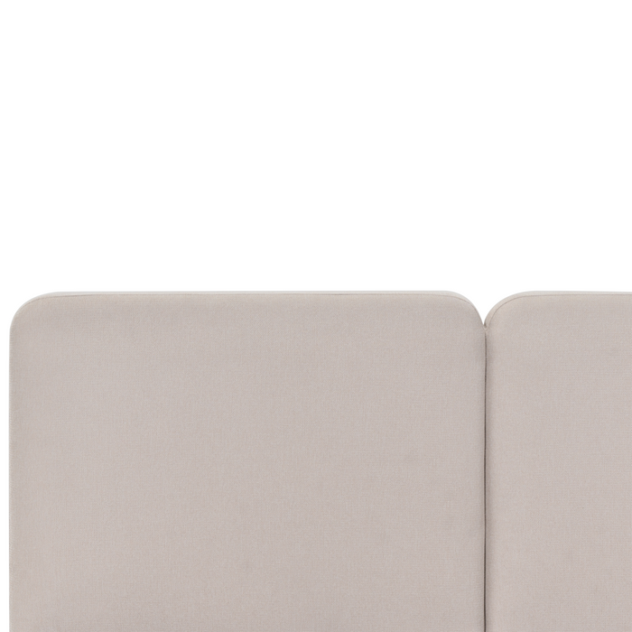 Letto ottomano color beige in tessuto 160 x 200 cm Testiera imbottita Rete a doghe sollevabile