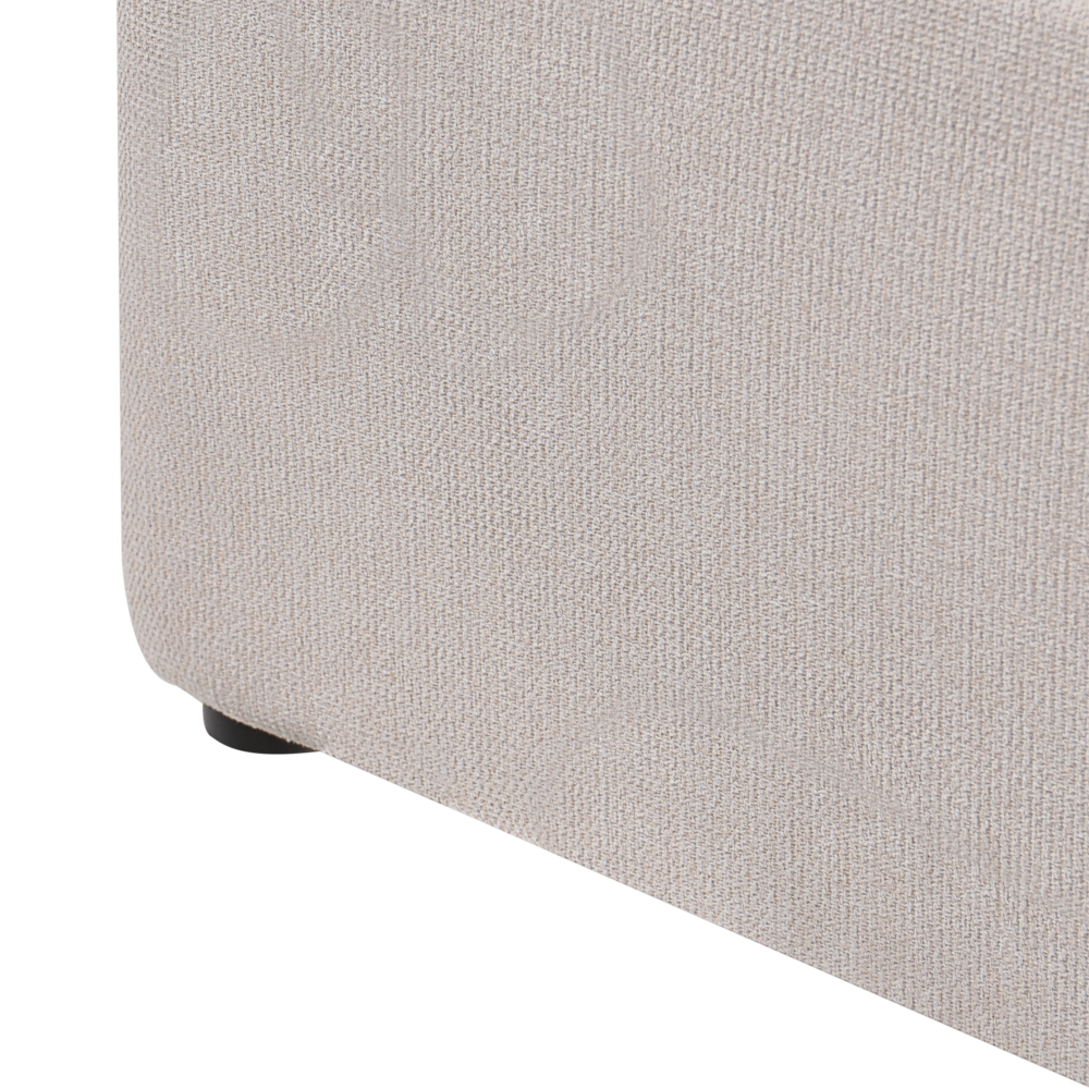 Letto ottomano color beige in tessuto 160 x 200 cm Testiera imbottita Rete a doghe sollevabile