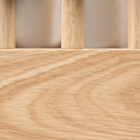 Letto matrimoniale a baldacchino stile minimalista con rete in legno di gomma e doghe marrone chiaro 180 x 200 cm