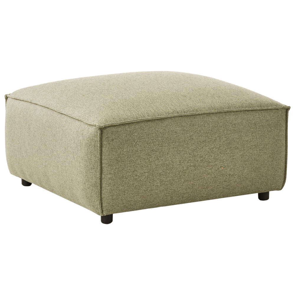 Pouf rettangolare in tessuto verde chiaro stile moderno