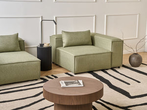 Divano angolare a 1 posto Modulo in tessuto verde chiaro Brande stile moderno