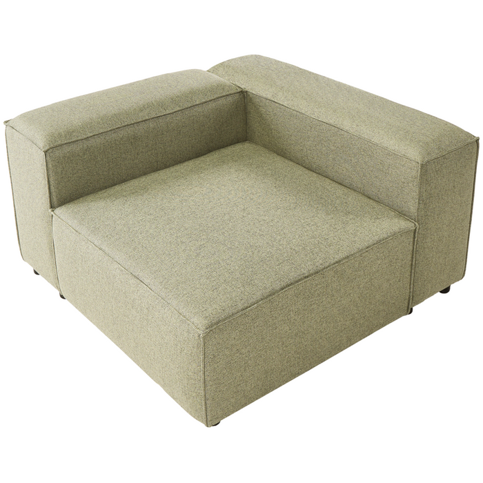 Divano angolare a 1 posto Modulo in tessuto verde chiaro Brande stile moderno