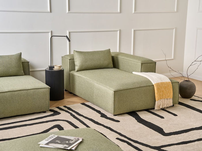 Chaise Lounge a sinistro Rivestimento in tessuto verde chiaro stile moderno