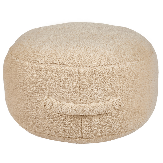 Pouf Cuscino Rotondo Poliestere Tinta Unita beige 50 x 50 x 30 cm elegante posto extra