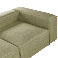 Divano stile moderno a 3 posti imbottito in tessuto verde chiaro Soggiorno